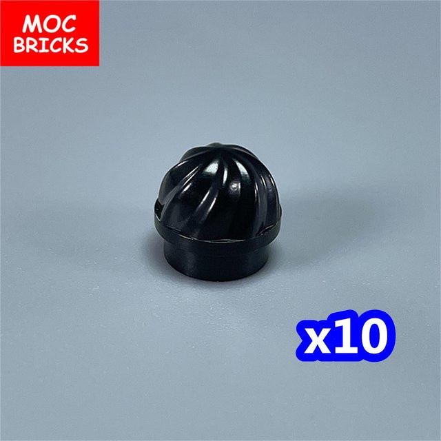 Yiran toy MOC Steine 15470 Platte Rund 1 x Gewirbelt, Bausteine, 10-teiliges Set, schwarz, ab 12 Jahre - Bild 1