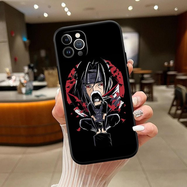 Schutzhülle RA25 Naruto Uchiha Itachi für iPhone 16, 15, 14, 13, 12 Pro Max Plus Mini in Schwarz - Bild 1