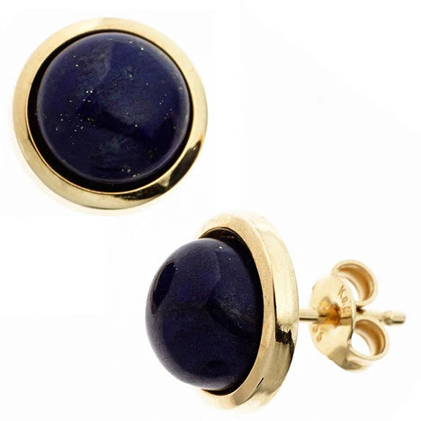 Colfem Ohrstecker, 585 Gelbgold, Lapislazuli, blau, Unisex - Bild 1