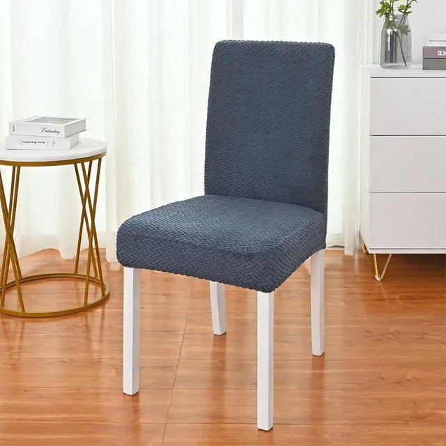 Elastischer Jacquard Stuhlbezug für Esszimmer und Küche in Blau von Household supplies MH - Bild 1
