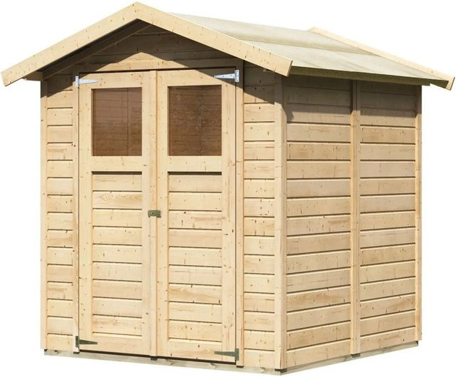 Karibu Holz-Gartenhaus Rom mit Satteldach in Natur, B: 181 cm, T: 177 cm, H: 222 cm - Bild 1