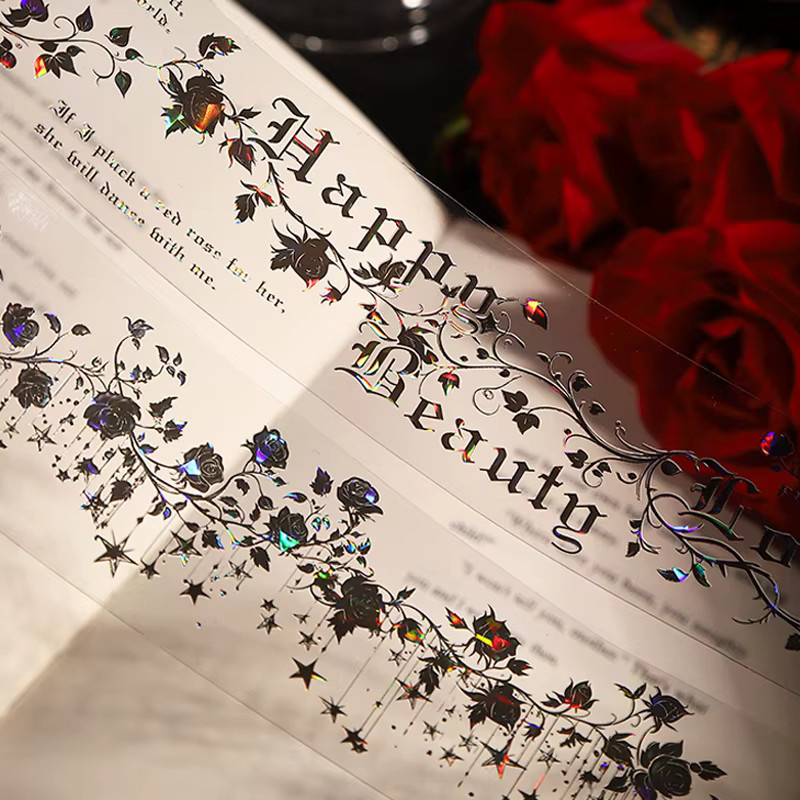Mr. Paper's Dark Night Contract Washi Tape aus PET für Gothic-Planer und kreative Collagen, Länge: 200 cm - Bild 5