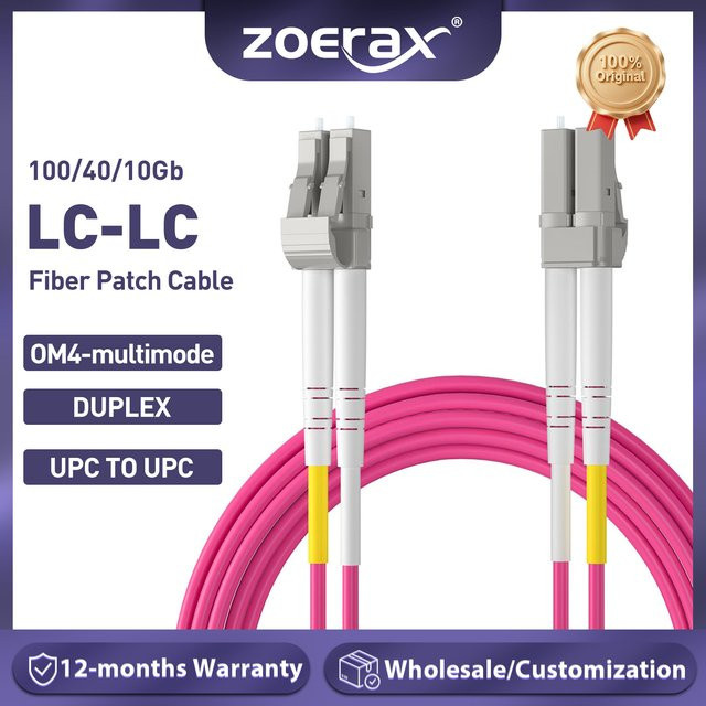 ZoeRax OM4 LC auf LC UPC Glasfaserkabel Multimode Duplex MMF 50/125 μm 10/40/100 GB LSZH - Bild 1