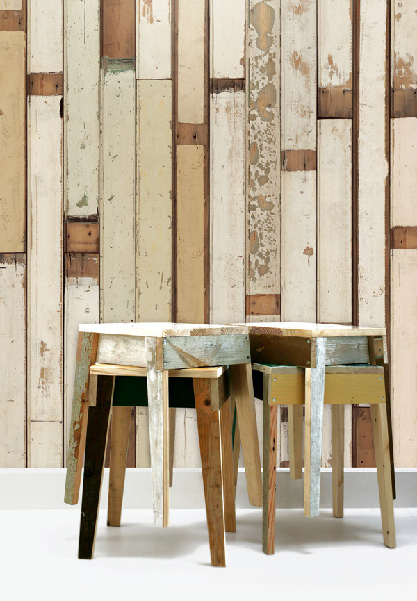 NLXL Wallpaper Scrapwood 01 PHE-01 Wandtapete in Beige und Multicolour mit geometrischem Design aus Vlies - Bild 1