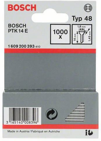 Bosch Tackernägel Typ 48 aus Stahl, Farbe Silber, Länge: 14 mm - Bild 1
