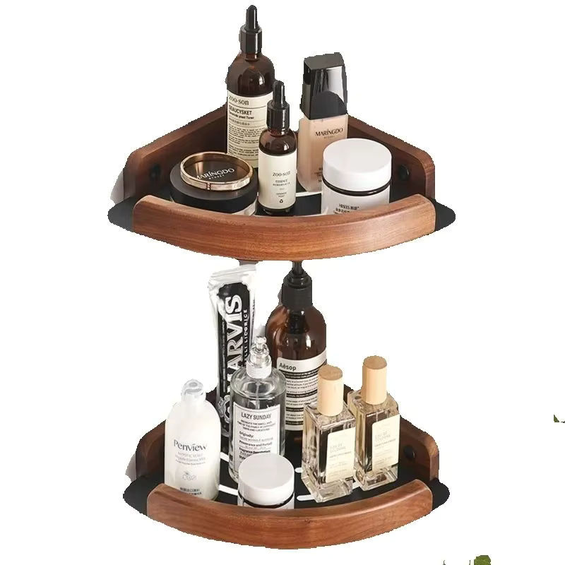 YUNJIEYA Eckregal aus Holz für das Badezimmer, Wandmontage, Weiß - Bild 6