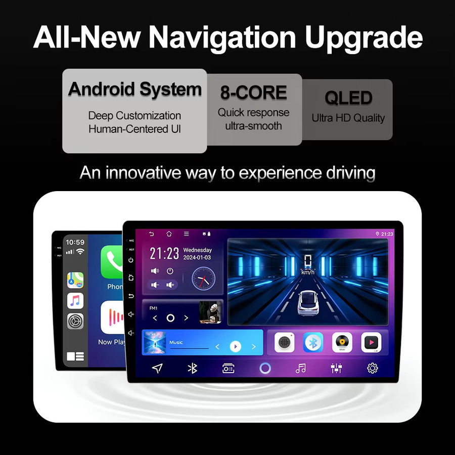 Forefeel Android 15 Autoradio für Mitsubishi Colt Z30 Z30G Z3BZ3V 2007-2012 mit Carplay, Bluetooth und Touchscreen Multimedia-Videoplayer in Schwarz - Bild 4