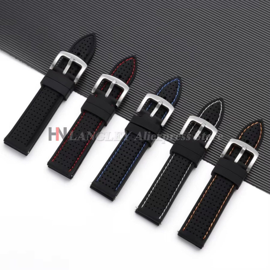 Uhrenarmband Langley, Silikon, Schwarz, Herren und Damen - Bild 2