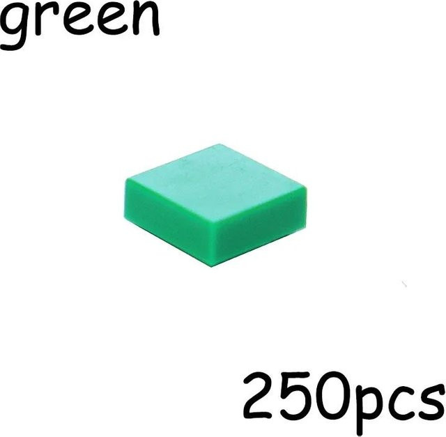 Yiran toy Bausteine 1x1 Flache Fliese, 250-teiliges Set, Grün, ab 14 Jahren - Bild 1