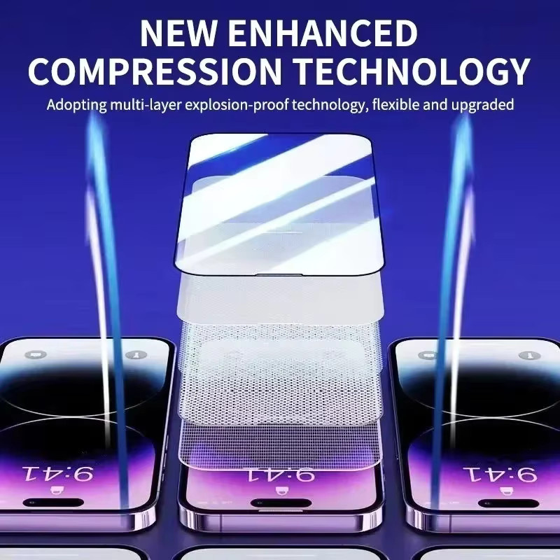 LUBIC Glas-Displayschutz für iPhone 16, 15, 14, 13, 12, 11 Pro Max Plus Mini XS XR, transparent, ölabweisend und staubfrei - Bild 3