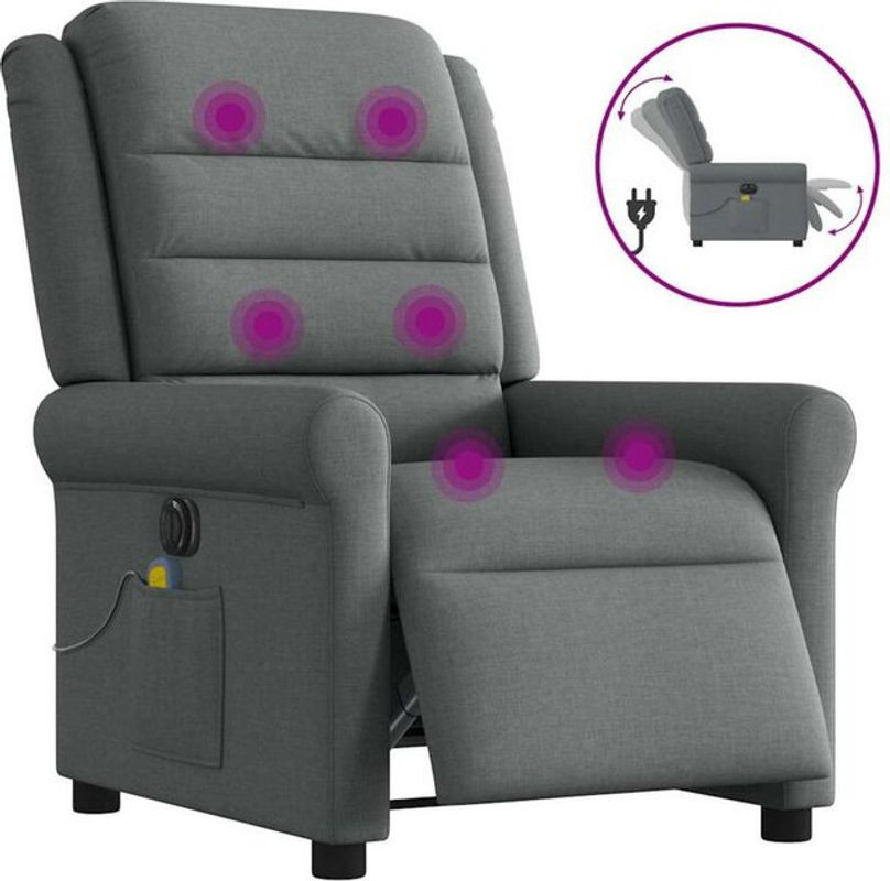 Elektrischer Massagesessel Relaxsessel von vidaxl in Anthrazit und Grau aus Stoff - Bild 1