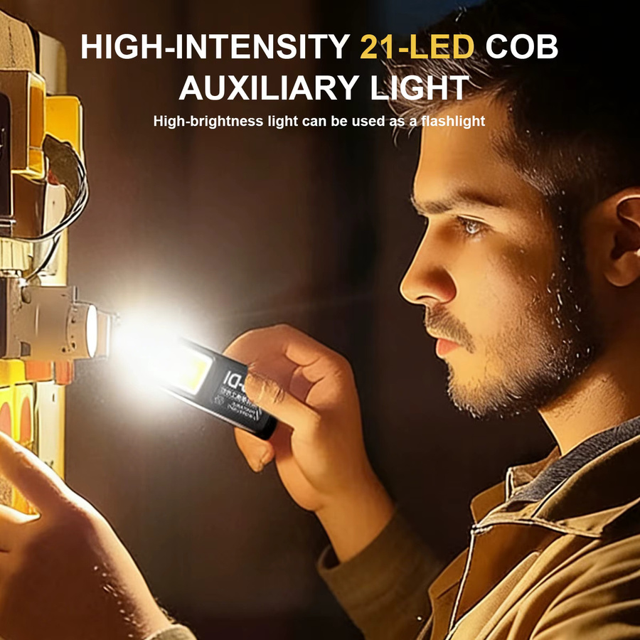 APWIKOGER COB LED Mini-Taschenlampe mit USB-C Wiederaufladung, Schwarz, mit Clip und Magnet für Notfall, Camping und Arbeit - Bild 5