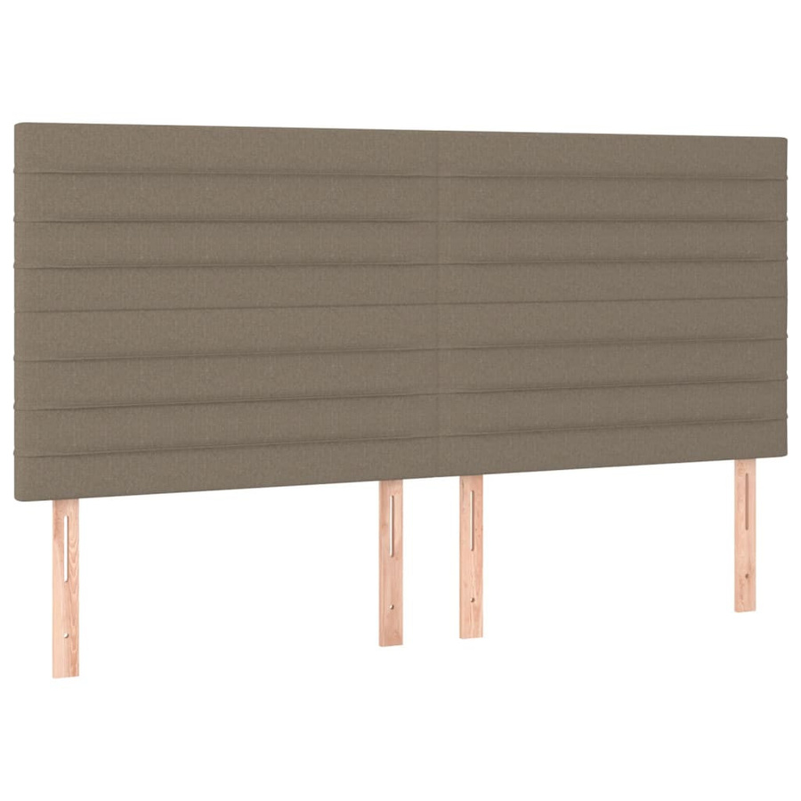 vidaXL Bettgestell mit Kopfteil in Taupe aus Stoff, B/T/H: 160 x 200 x 128 cm - Bild 3