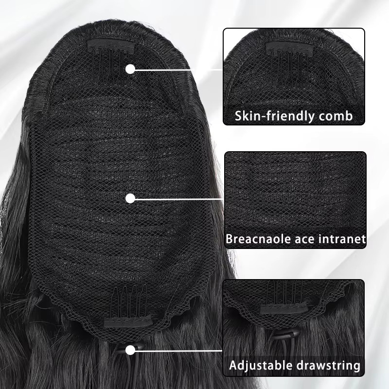 ISIGROSI Clip-on-Pferdeschwanz Haarverlängerung, gewellt, 61 cm, Damen - Bild 4