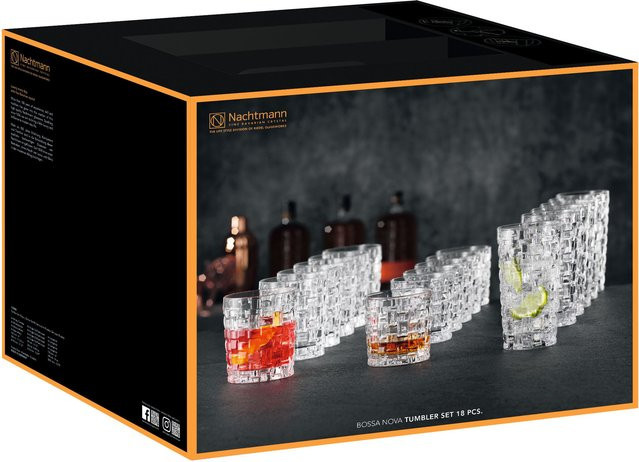 Nachtmann Bossa Nova Becher-Set aus Kristallglas, 18-teilig, transparent, geometrisches Design - Bild 2
