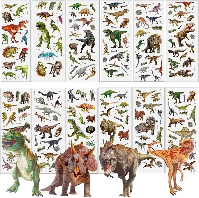 JXB Dinosaurier Blase Aufkleber Set, wiederverwendbare Sammelalbum Aufkleber in Multicolor für Telefonhüllen, Planer und Scrapbooking - Bild 1