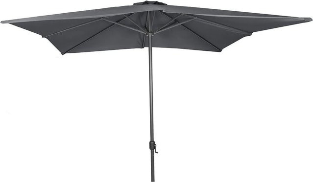 Lex Alu Sonnenschirm Steingrau Quadratisch mit Kurbel und UV50+ Schutz aus Aluminium und Polyester B/T: 300 x 300 cm - Bild 1