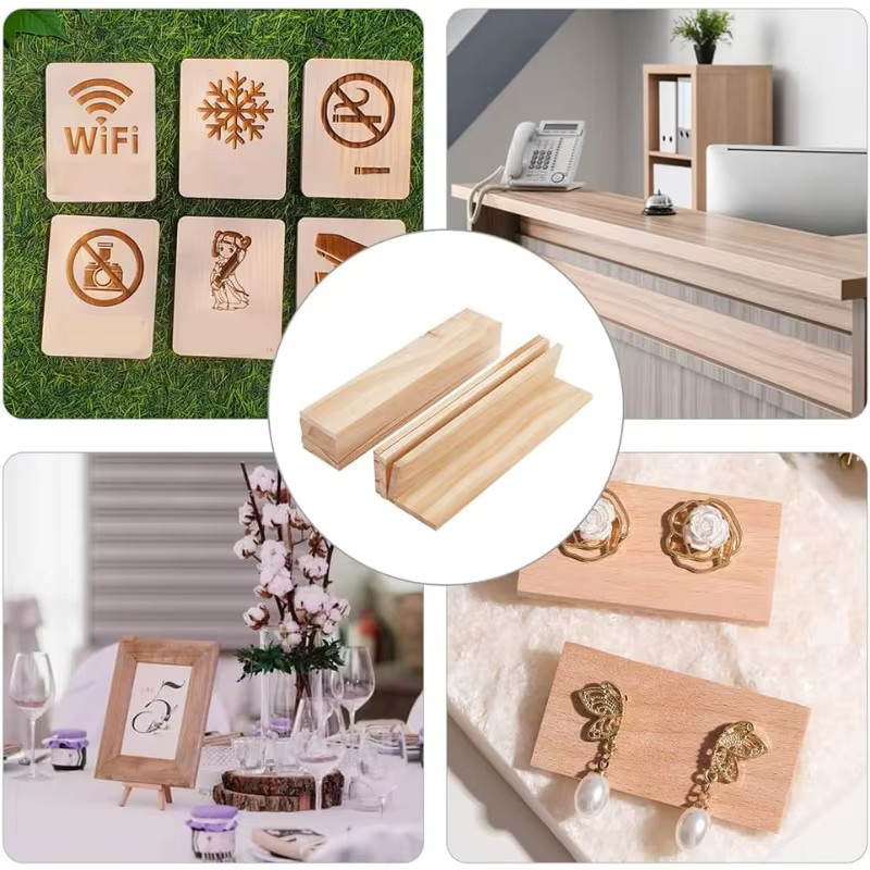 20 Stück unlackierte Kiefernholzplatten in Beige als rechteckiges Bastelholz für DIY-Projekte und Kunsthandwerk - Bild 4