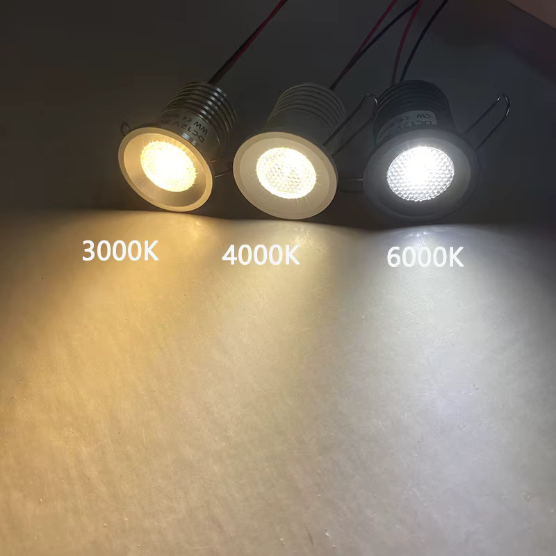 Ohlite Dimmbarer Mini-LED-Strahler IP65 Wasserdichte Außenleuchte für Garten und Sauna, 3W, 12V/24V, Einbauleuchte Rund, Flush Cut 28mm - Bild 2