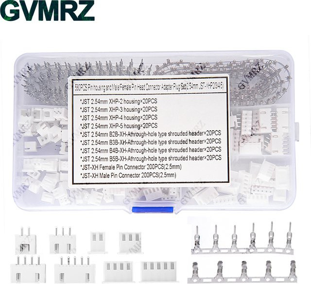 560-teiliges XH2.5-Stecker-Set in Weiß mit Gehäusestiften, männlich und weiblich für Elektronik-DIY-Projekte - Bild 1