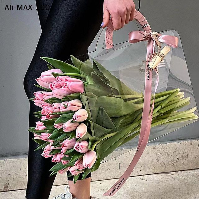 AM3 Transparente PET-Blumenstrauß-Tasche aus Kunststoff für Rosen und Blumenverpackungen - Bild 1