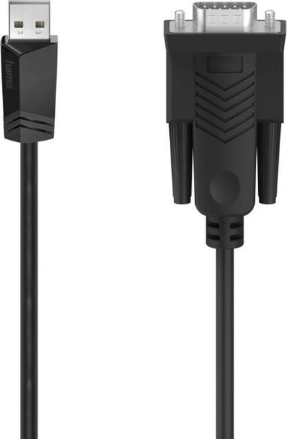 Hama USB-Seriell-Kabel mit 9-poligem D-Sub RS232 Anschluss in Schwarz, Länge: 1,50 m - Bild 1