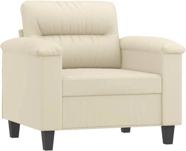 vidaXL Sessel in Beige aus Kunstleder mit Armlehnen und Metallgestell - Bild 1