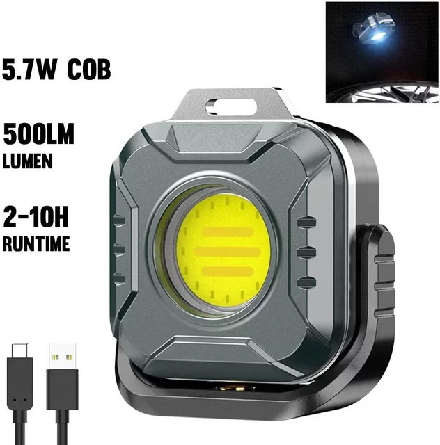 ESMARTER Wiederaufladbare Mini-LED-Arbeitsleuchte mit COB-Technik in Schwarz - Bild 1