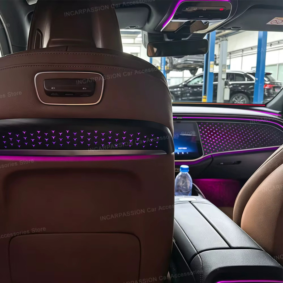 Ambientebeleuchtung für Mercedes E-Klasse W214 mit beleuchtetem Armaturenbrett, 4D-Rotations-Hochtönern und 4-türigen LED-Lautsprecherabdeckungen - Bild 5