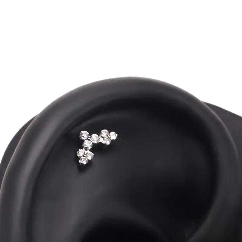 ZOORBODY JEWELRY Labret Flachpiercing, Titan, Zirkonia, Unisex - Bild 3