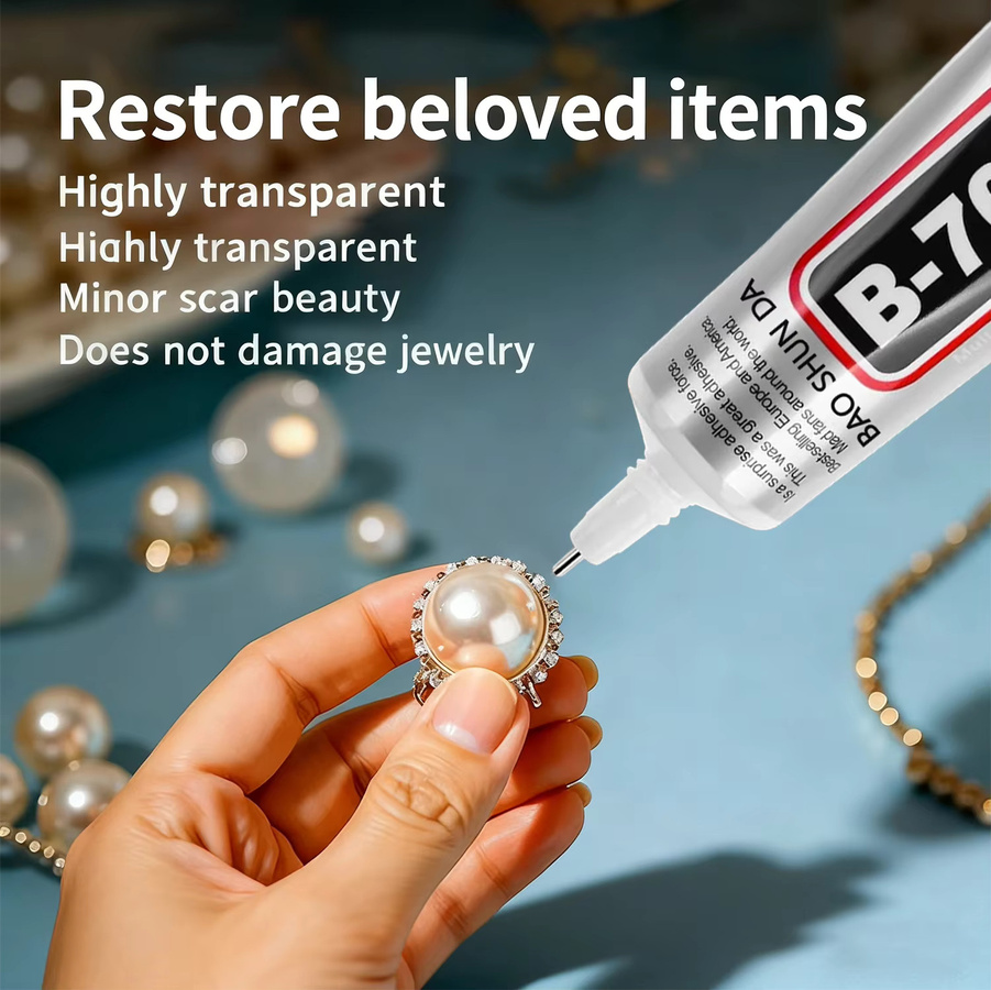 JXVX B7000 Kleber Transparent mit Präzisionsspitze für Bastelarbeiten, Schmuckherstellung und Nagelkunst - Bild 2