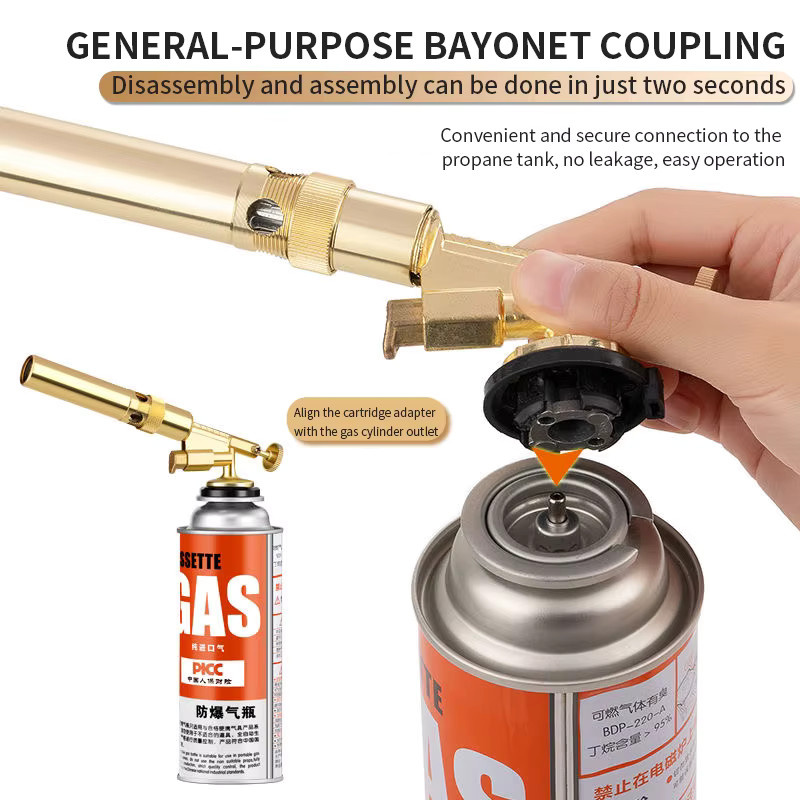 RESISTLAND Gasbrenner mit Autozündung in Gold für Schweißen, Löten und Outdoor-Einsätze - Bild 3