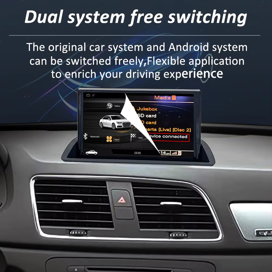 LIARO-NAVI Android 15 Autoradio mit 8 Zoll HD-Bildschirm, GPS und Bluetooth für Audi Q3 2011 bis 2018, Stereo DSP Multimedia-Player in Schwarz - Bild 2
