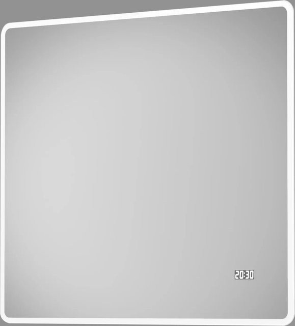 DSK Design LED-Lichtspiegel Porto in Silber mit Aluminiumrahmen, Breite: 80 cm, Höhe: 70 cm - Bild 1