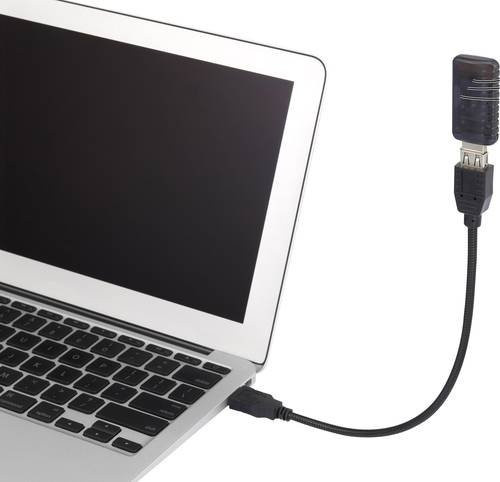 Renkforce USB 2.0 Kabel mit USB-A Stecker und USB-A Buchse, Schwarz, Länge: 0,16 m - Bild 1