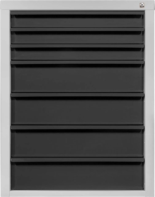 PROREGAL Schubladenschrank Kobra mit 7 Schubladen aus Stahl in Lichtgrau und Anthrazitgrau, H x B x T: 90 x 70 x 43,5 cm - Bild 1