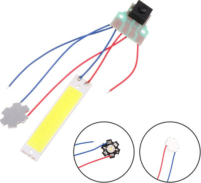 ESHYLALA Doppel LED Taschenlampe mit Steuerschalter als DIY Zubehör für 3,7-5V DC - Bild 1