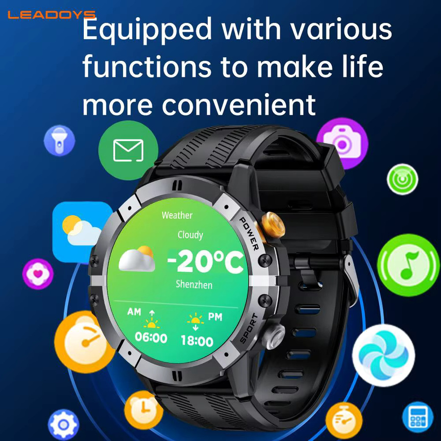 LEADOYS Smartwatch, 1,52 Zoll, Silber, Silikon, Bluetooth - Bild 2