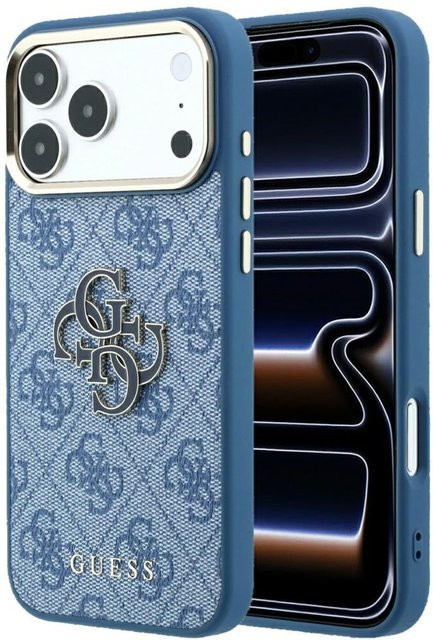 Guess Handyhülle für Apple iPhone 18 Pro und iPhone 17 Pro mit 4G Big Resin Logo in Blau - Bild 1