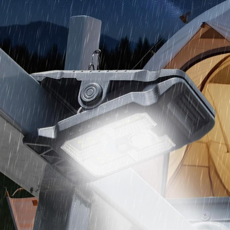 YJMP Super Lighting Clip-on LED Solarleuchte mit Bewegungssensor, wasserdichte Außenlampe für Garten, Garage, Hof und Zelt, Schwarz, 2 Stück - Bild 6
