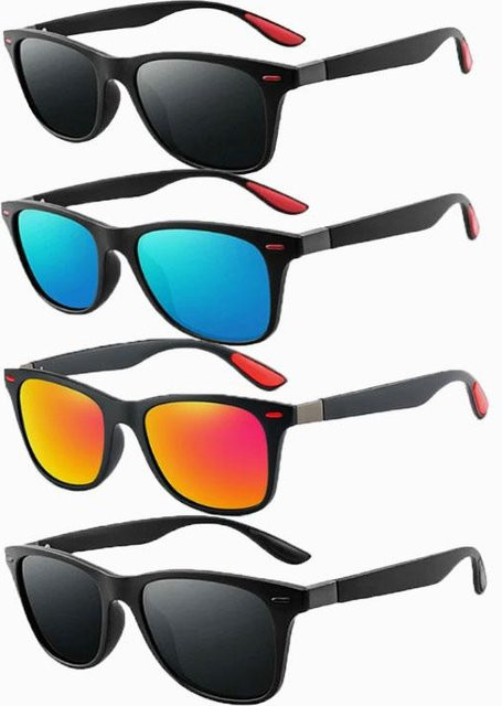 Vintage Sonnenbrille, Unisex, rectangular, Kunststoff, Vollrand, black - Bild 1