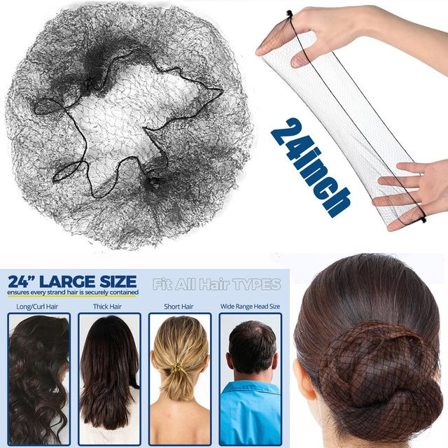 20 Stück Nylon-Haarnetz, Schwarz, Beige, Braun, 5 mm, Unisex - Bild 1