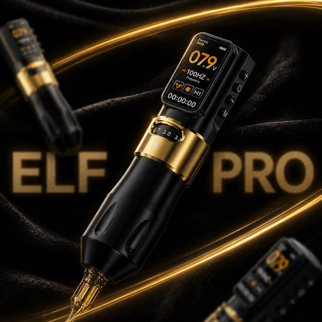 OFEYLE Tattoo-Maschinenstift, kabellos, 1600mAh Akku, einstellbarer Hub - Bild 1