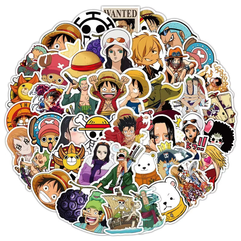 ONE PIECE Aufkleber, 50 Stück, Cartoon-Chibi-Figuren Luffy und Nami, DIY Deko-Sticker - Bild 2