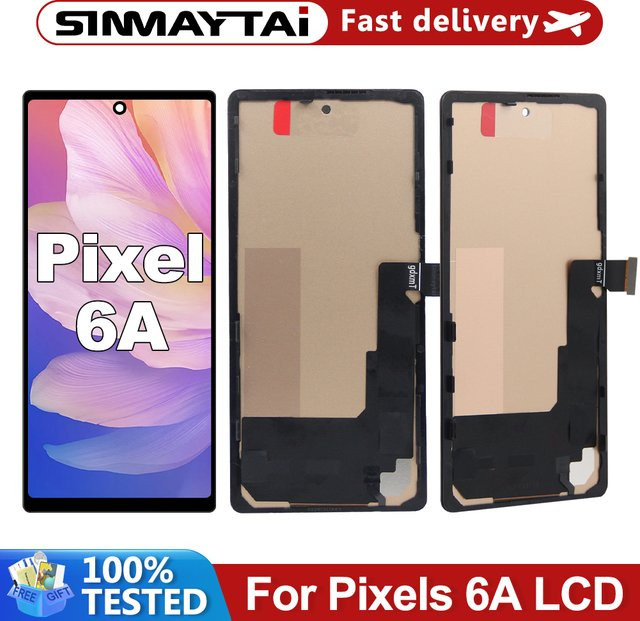 Sinmaytai TFT LCD Touch Digitizer Display mit Rahmen für Google Pixel 6A in Schwarz - Bild 1
