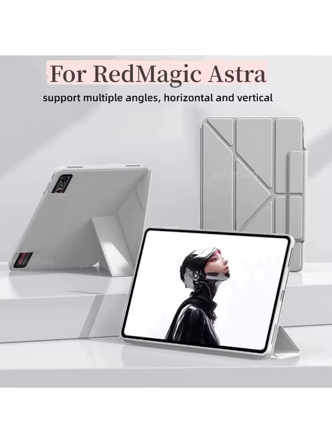 ZTE REDMAGIC Slim Fit Hülle mit Multi-Winkel faltbarem Ständer für RedMagic Pad Tablet 3 und 5 Pro 9,06 Zoll in Grau oder Weiß - Bild 1