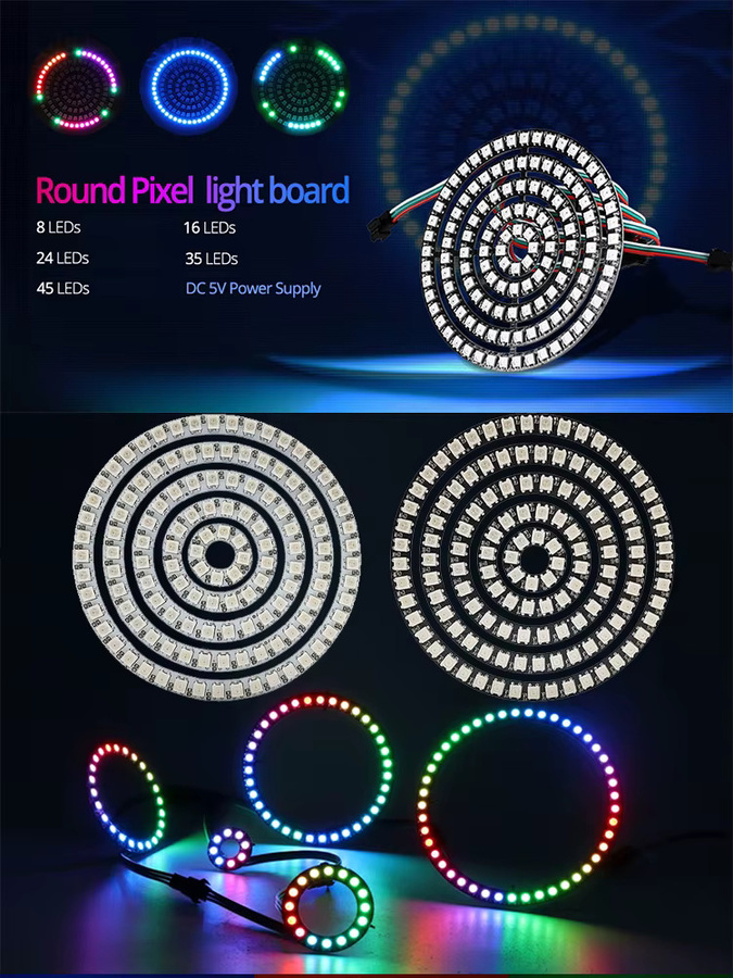 Adressierbarer LED Angel Eye Lichtring mit SMD 5050 WS2812B und intelligentem Treiber IC, RGBIC Halo-Leuchte in Multicolour - Bild 4