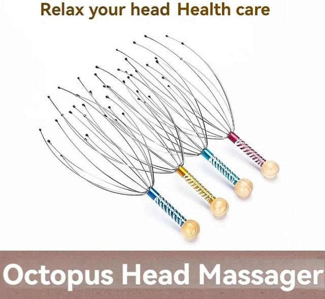 Oktopus-Kopfmassagegerät aus Edelstahl, Unisex - Bild 1