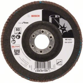 Bosch Fächerschleifscheibe X581 Best for Inox für Metall, Durchmesser: 125 mm, Farbe: Schwarz - Bild 1