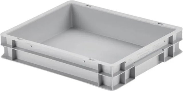 PROREGAL Eurobehälter mit geschlossenem Griff, Grau, H x B x T: 7,5 x 40 x 30 cm, 9 Liter - Bild 1